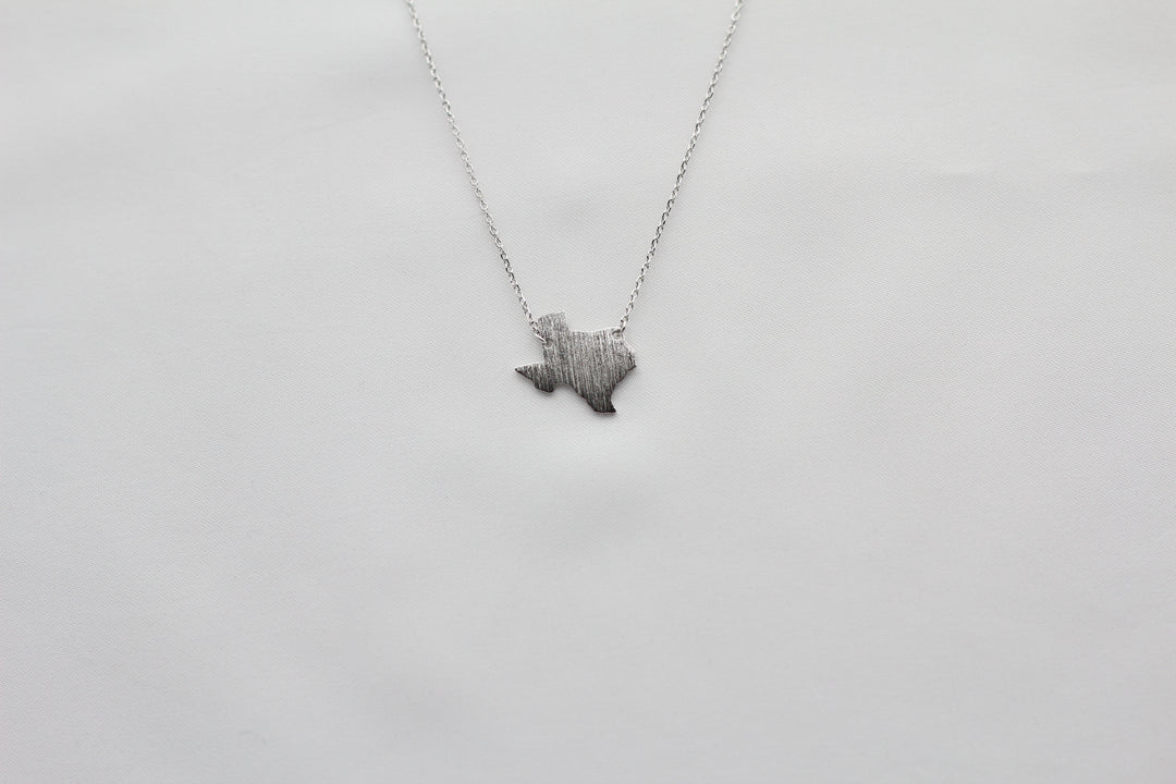 Texas State Map Necklace - Matte Polish