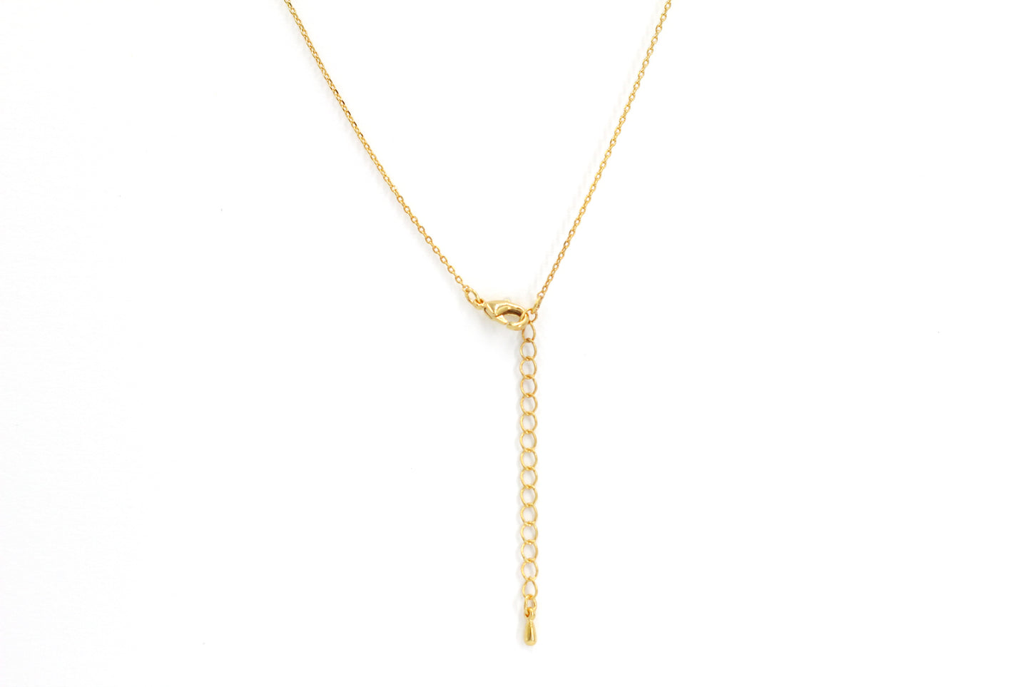 Dainty Cone Necklace. Showing the back view with the lock.