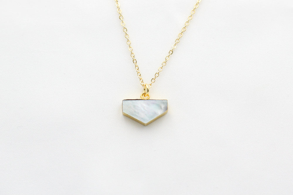 Pentagon Mother of Pearl Pendant Necklace from KADOU Boutique