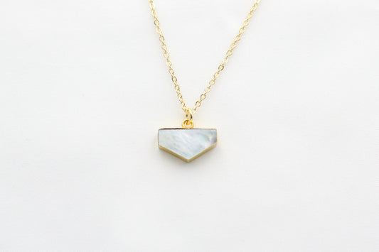 Pentagon Mother of Pearl Pendant Necklace