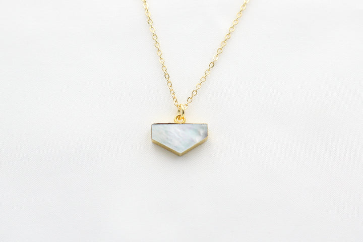 Pentagon Mother of Pearl Pendant Necklace