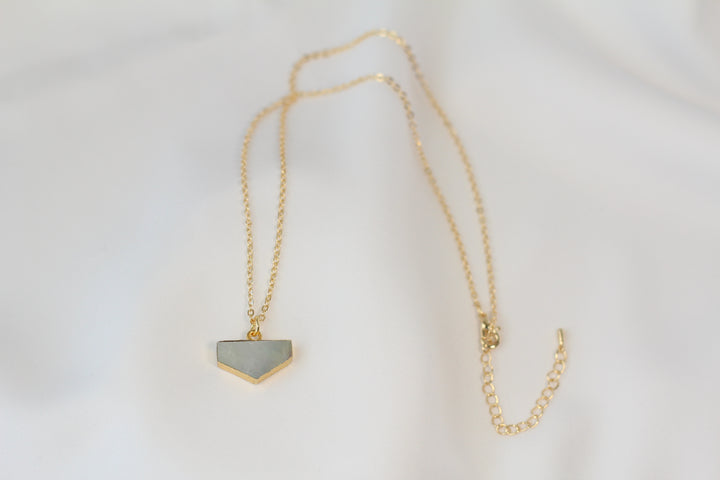Pentagon Mother of Pearl Pendant Necklace