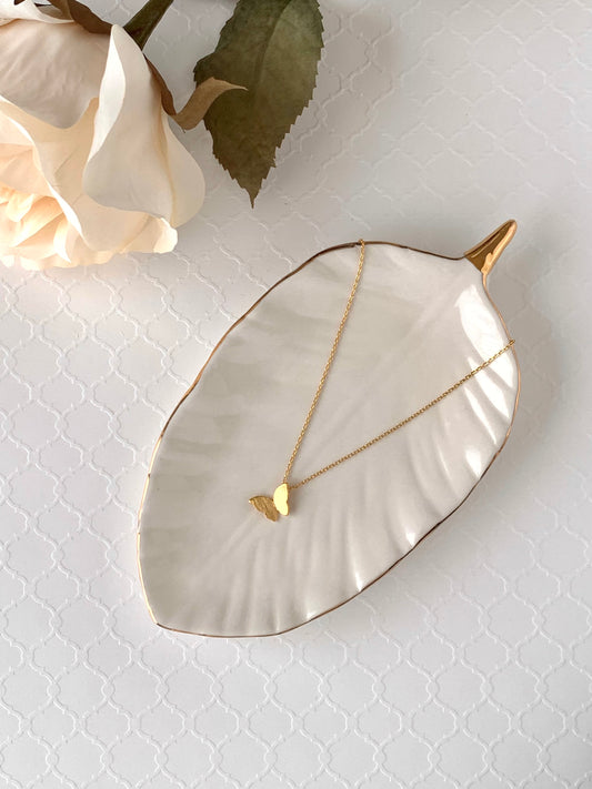 The Angle Gold Butterfly Necklace. Dainty necklace for women