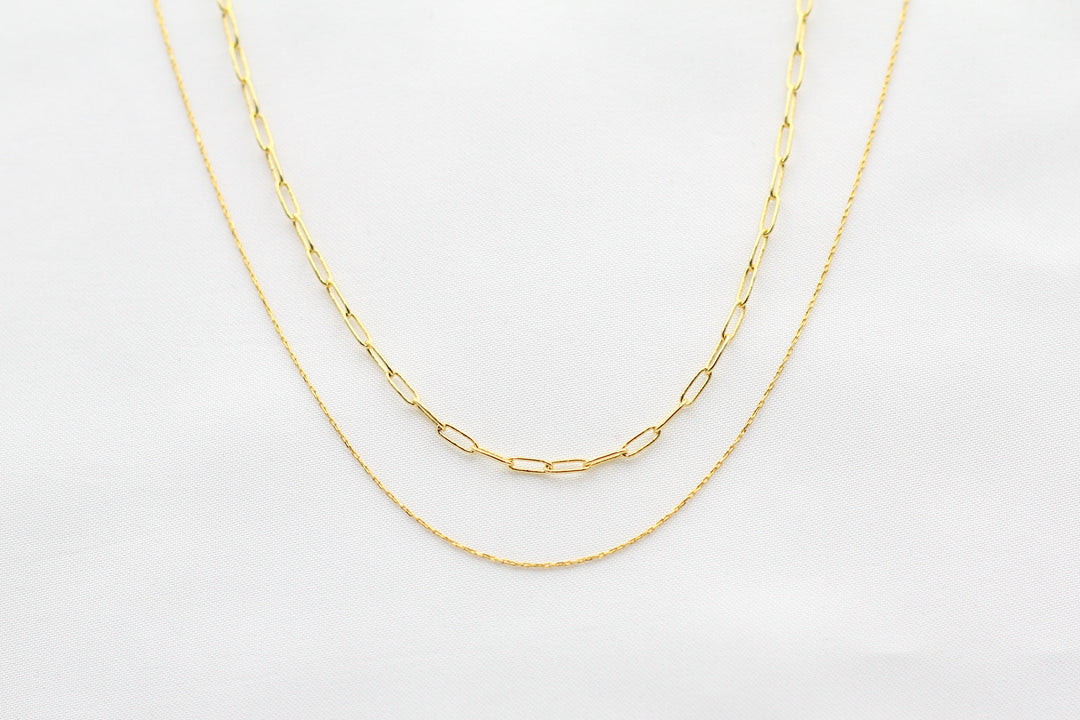 Dainty Double Chain Necklace at KADOU Boutique.