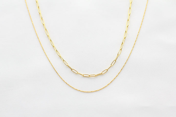 Dainty Double Chain Necklace at KADOU Boutique.