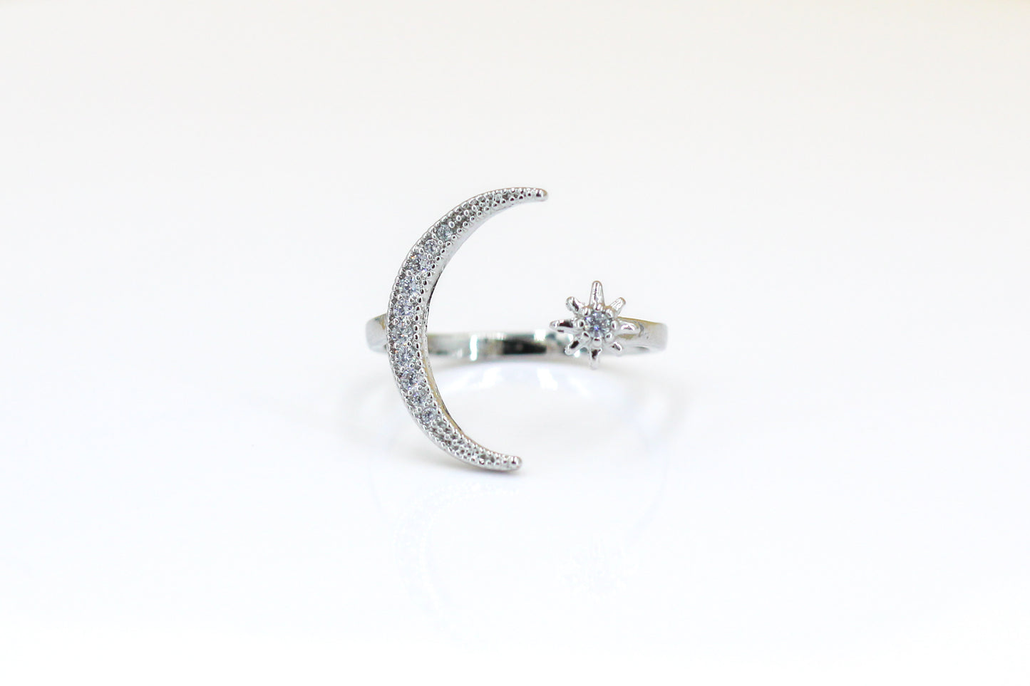 Pave Moon & North Star Ring