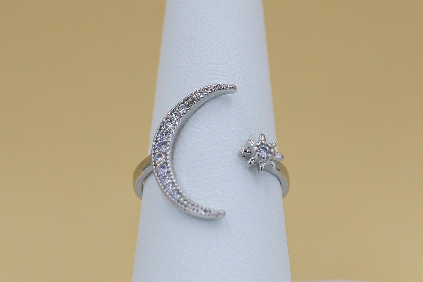 Pave Moon & North Star Ring