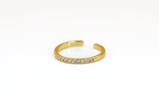 Cubic Zirconia Half Pave Band Ring