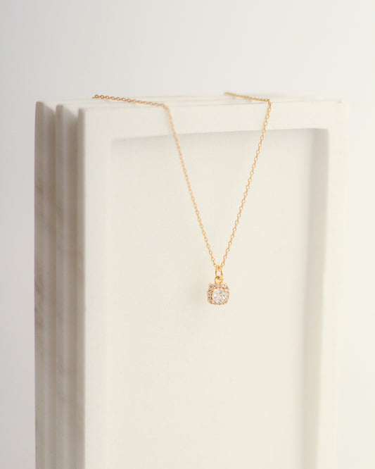 Small Cushion Pave Necklace