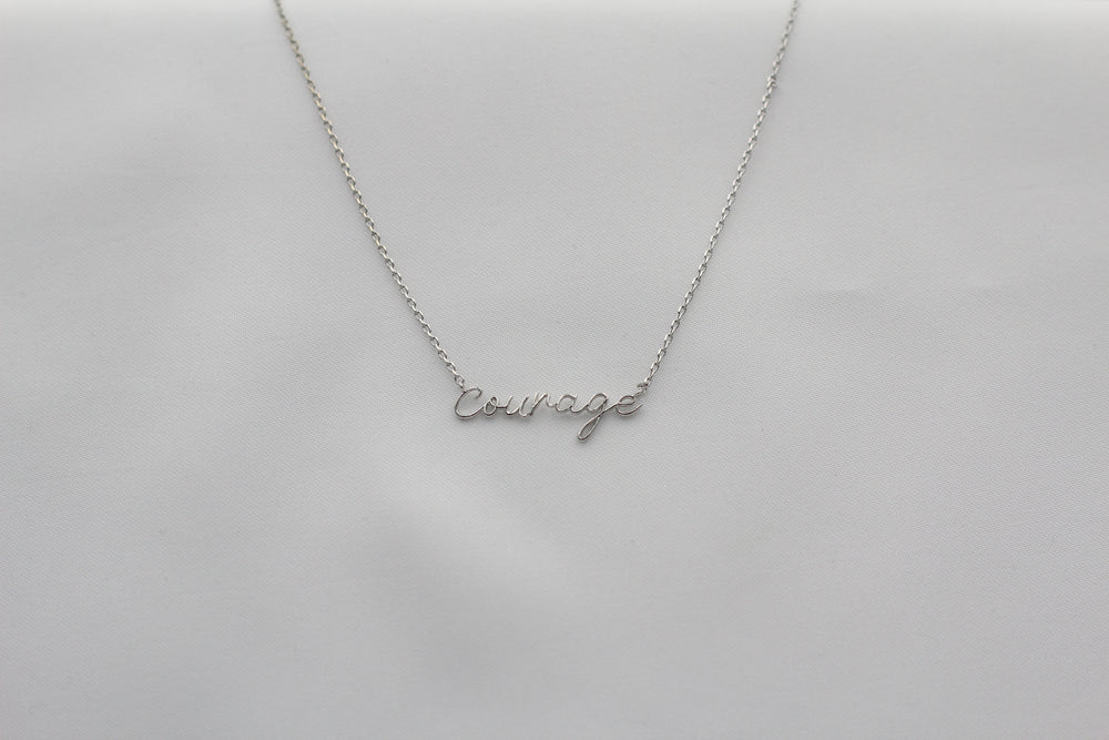 Courage Necklace - Dainty Script from KADOU Boutique