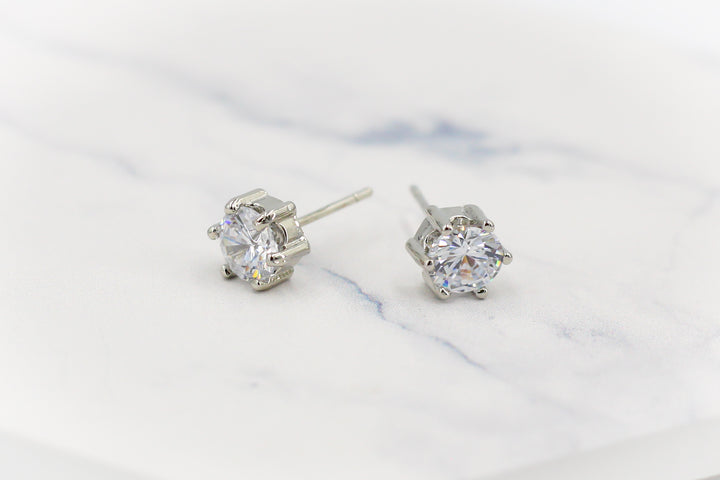 Gold Plated Cubic Zirconia Stud Earring
