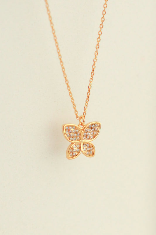 Rounded Wing Pave Butterfly Necklace from Kadou Boutique.