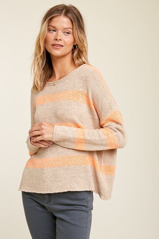 Striped Light Knit Sweater from KADOU Boutique.