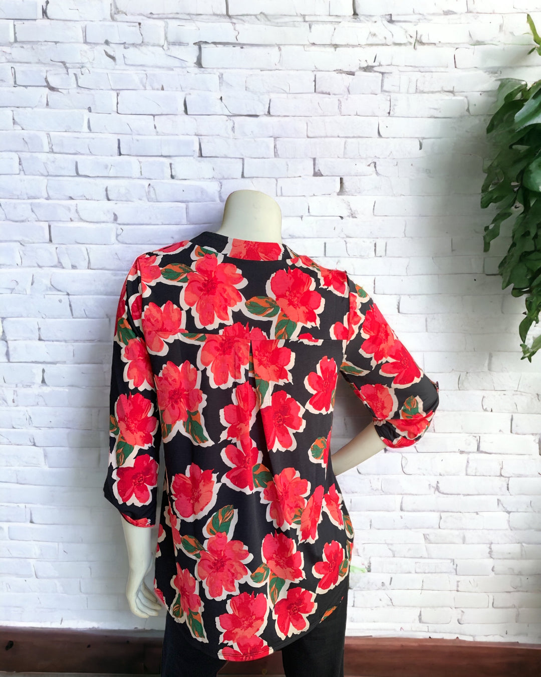 The Red Peony Top from the back.