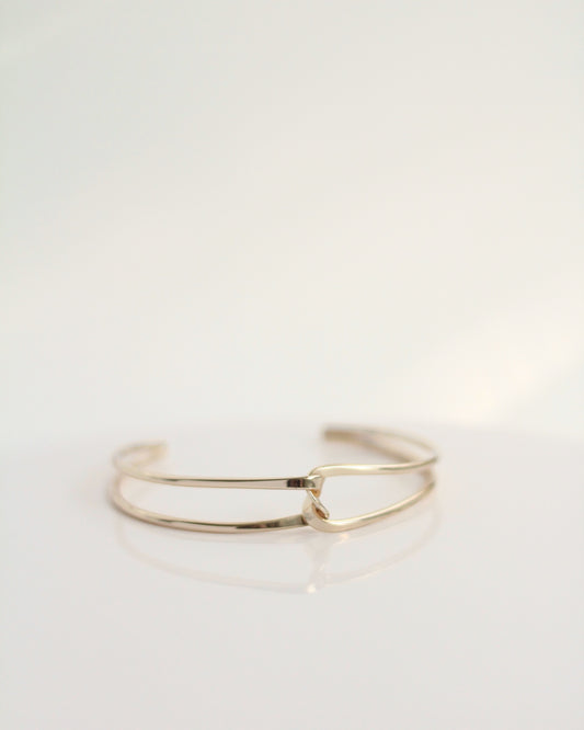 Knot Cuff Bracelet, 14K gold plated. From KADOU Boutique.